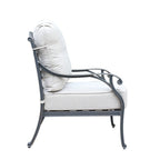 Fauteuil de club en aluminium moulé Ventura avec coussin (ensemble de 2)