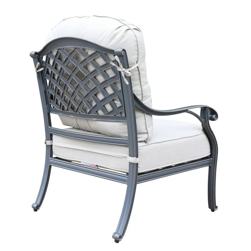 Fauteuil de club en aluminium moulé Ventura avec coussin (ensemble de 2)