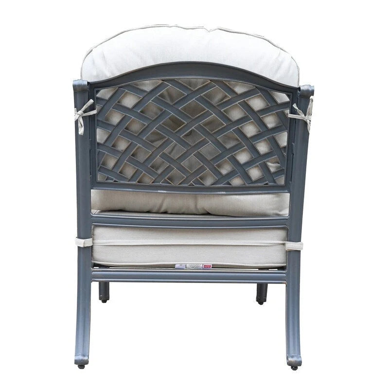Fauteuil de club en aluminium moulé Ventura avec coussin (ensemble de 2)