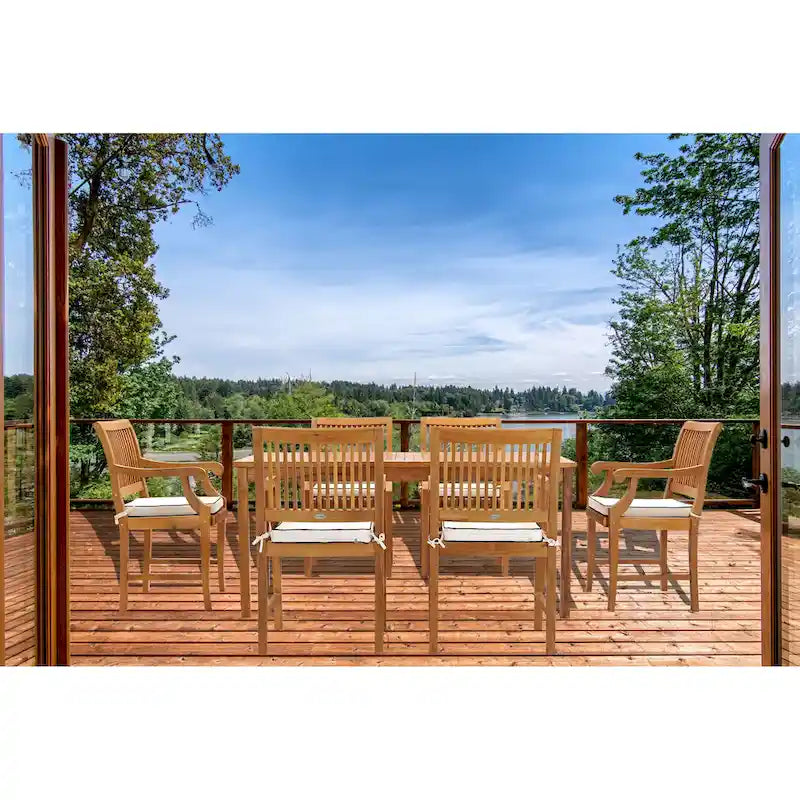Table à dîner de bistrot rectangulaire en bois de teck Chic Teak Bermuda, 180 x 89 cm (table seulement)