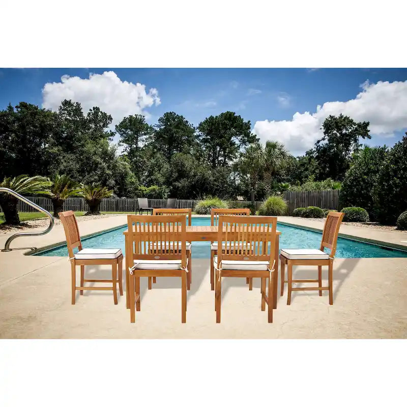 Table à dîner de bistrot rectangulaire en bois de teck Chic Teak Bermuda, 180 x 89 cm (table seulement)