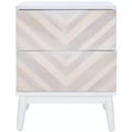 Tay 2 Drawer Patterned Nightstand - NST5011 - White Washed - Safavieh