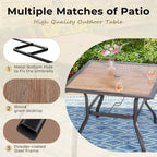 MAISON ARTS Ensemble de salle à manger de patio 5 pièces avec chaises pivotantes et table imitation bois - Ensembles 5 pièces