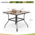 MAISON ARTS Ensemble de salle à manger de patio 5 pièces avec chaises pivotantes et table imitation bois - Ensembles 5 pièces