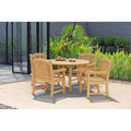 Ensemble de salle à manger d'extérieur rond en bois 5 pièces - 5 pièces