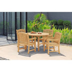 Ensemble de salle à manger d'extérieur rond en bois 5 pièces - 5 pièces