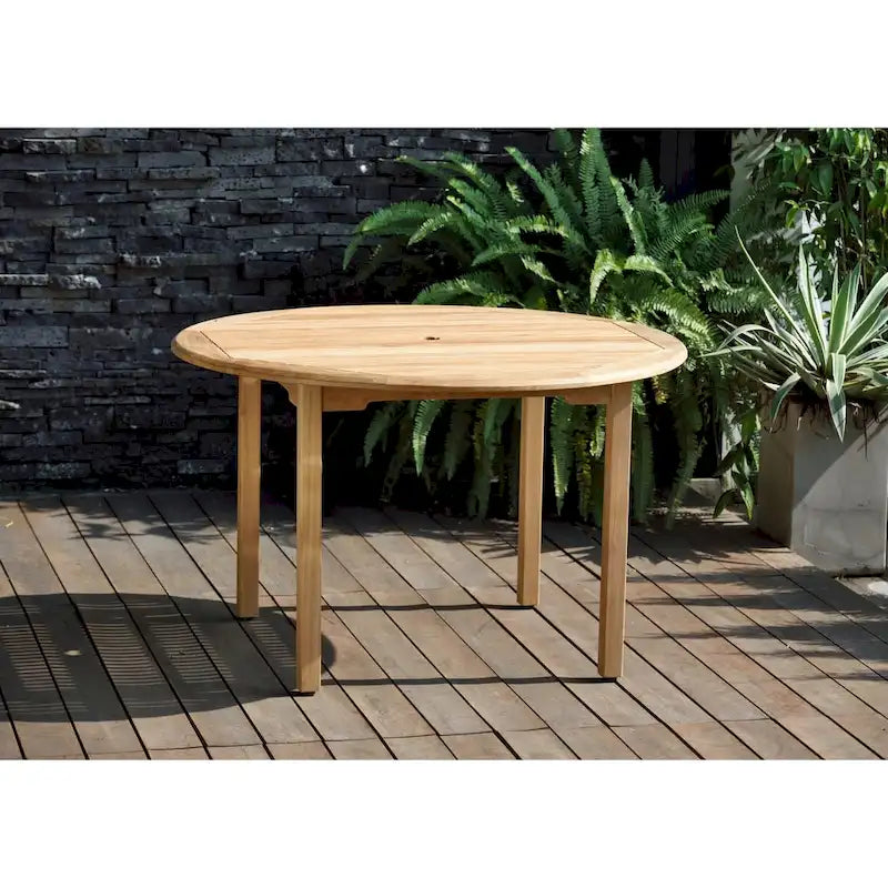 Ensemble de salle à manger d'extérieur rond en bois 5 pièces - 5 pièces