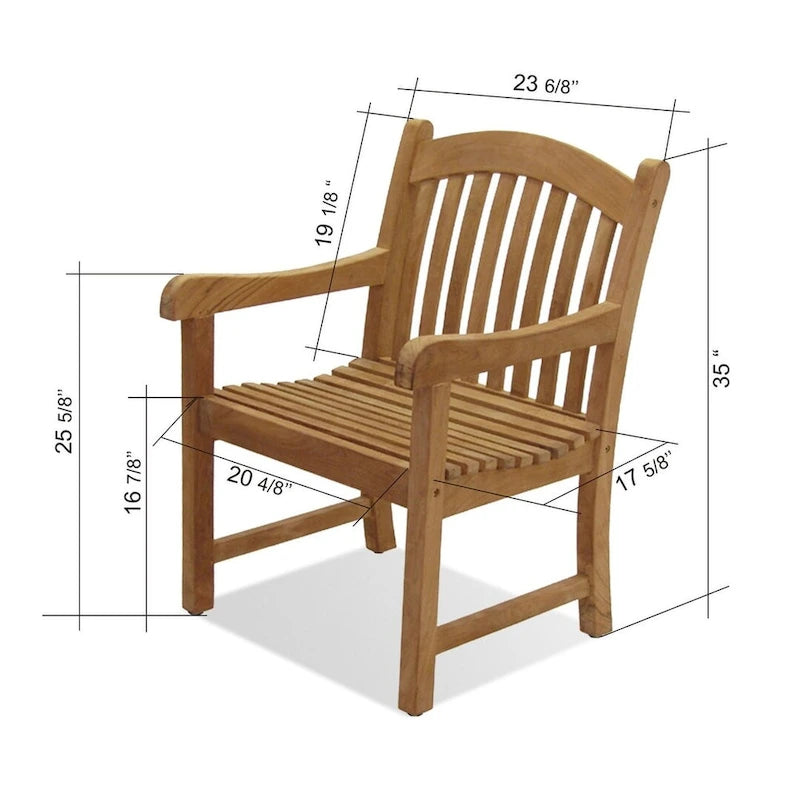 Ensemble de salle à manger d'extérieur rond en bois 5 pièces - 5 pièces