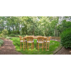 Ensemble de bistrot de bar de patio Chic Teak 7 pièces en bois de teck Orléans, table de bar de 63 po, 2 chaises de bar avec accoudoirs et 4 chaises de bar sans accoudoirs