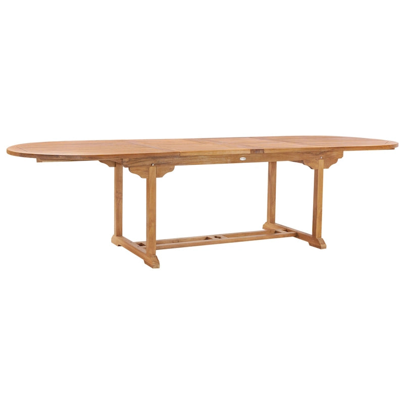 Ensemble table/chaises Elzas ovale 11 pièces en bois de teck Chic Teak avec coussins