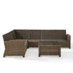 Ensemble de mobilier d'extérieur 5 pièces en osier Crosley Bradenton avec coussins sangria