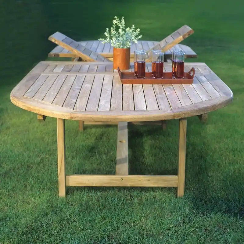 Amazonia Teak Ensemble de salle à manger d'extérieur extensible 11 pièces avec coussins - 11 pièces