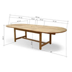 Amazonia Teak Ensemble de salle à manger d'extérieur extensible 11 pièces avec coussins - 11 pièces