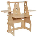 ECR4Kids Maker's Puzzle Sit or Stand Adjustable Desk, Classroom Furniture, Natural