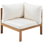 Ensemble de mobilier de jardin 4 pièces en bois d'acacia avec canapé sectionnel