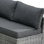 HOOOWOOO Ensemble de Meubles de Jardin en Rotin Gris 8 Pièces Canapé Modulable avec Table Foyer