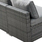 HOOOWOOO Ensemble de Meubles de Jardin en Rotin Gris 8 Pièces Canapé Modulable avec Table Foyer