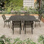 Ensemble de salle à manger de terrasse Clihome 7 pièces en aluminium moulé couleur bronze