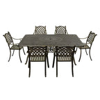 Ensemble de salle à manger de terrasse Clihome 7 pièces en aluminium moulé couleur bronze