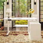 : 63 Standing Desk Electric Lift Computer Desk White