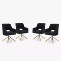 WestinTrends Genevieve Mid-Century Modern Upholstered Boucle Swivel Accent Chair (Set of 4)