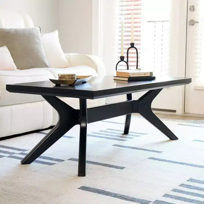 Table basse rectangulaire à pieds croisés en bois massif Plank+Beam, 48 po pour salon