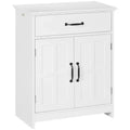 kleankin Freestanding Bathroom Cabinet, Modern Bathroom Storage Cabinet with Storage Drawer, 2 Doors & Adjustable Shelf, White