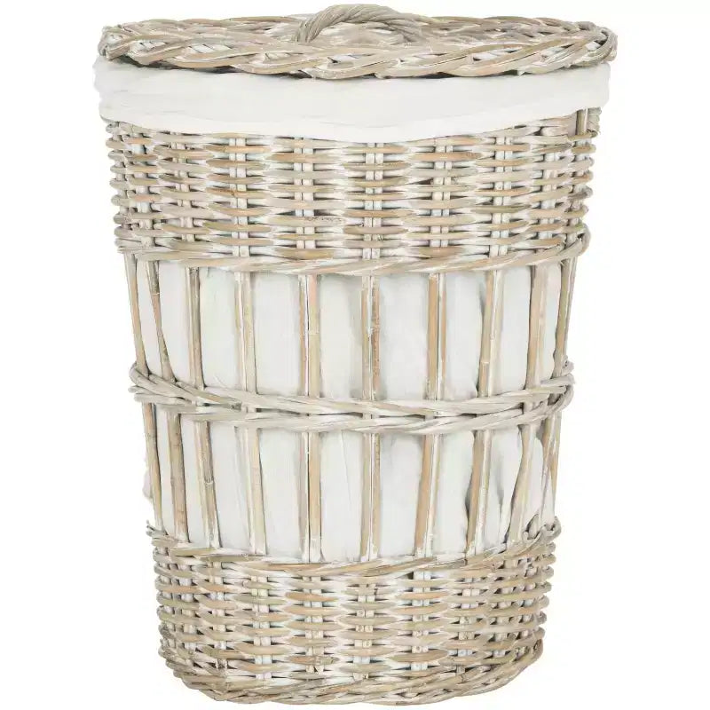 Maggy Laundry Basket with Liner - HAC6500 - White/White Washed - Safavieh