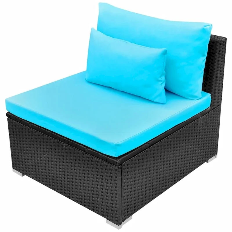 vidaXL Ensemble de meubles de patio de 13 pièces, canapé sectionnel avec coussins en résine tressée – 173 x 86 x 26