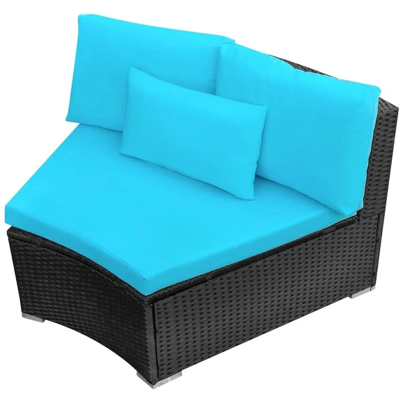vidaXL Ensemble de meubles de patio de 13 pièces, canapé sectionnel avec coussins en résine tressée – 173 x 86 x 26