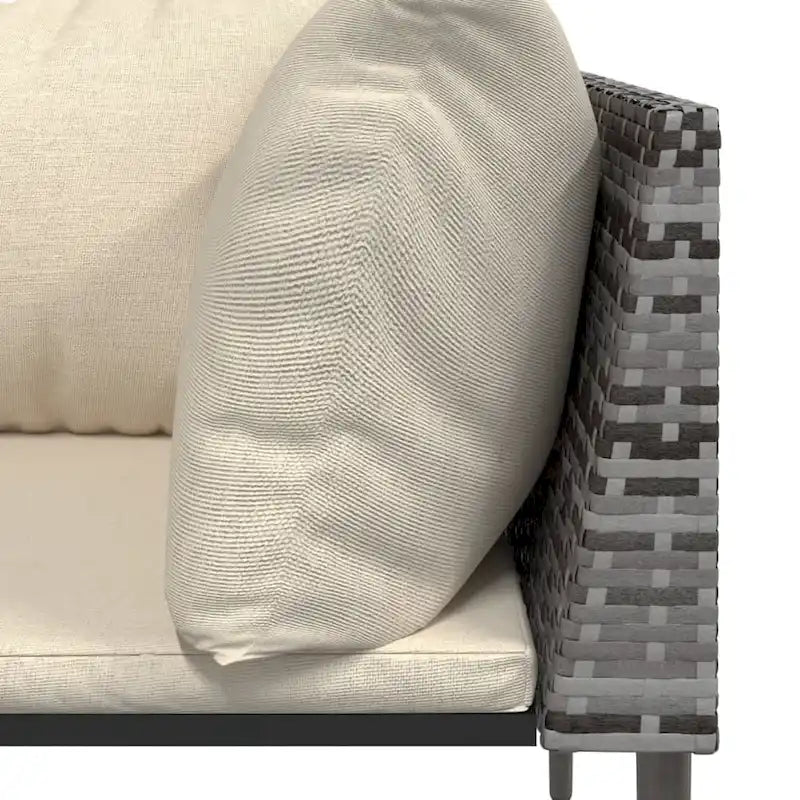 vidaXL Salon de jardin 6 pièces avec coussins en résine tressée gris