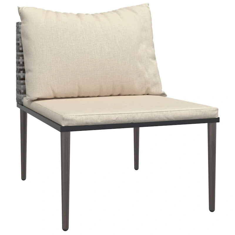 vidaXL Salon de jardin 6 pièces avec coussins en résine tressée gris
