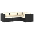 vidaXL Salon de jardin modulaire d'extérieur avec table en rotin synthétique