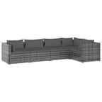 vidaXL Salon de jardin modulaire d'extérieur avec table en rotin synthétique