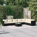 vidaXL Salon de jardin modulaire d'extérieur avec table en rotin synthétique