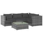 vidaXL Salon de jardin modulaire d'extérieur avec table en rotin synthétique