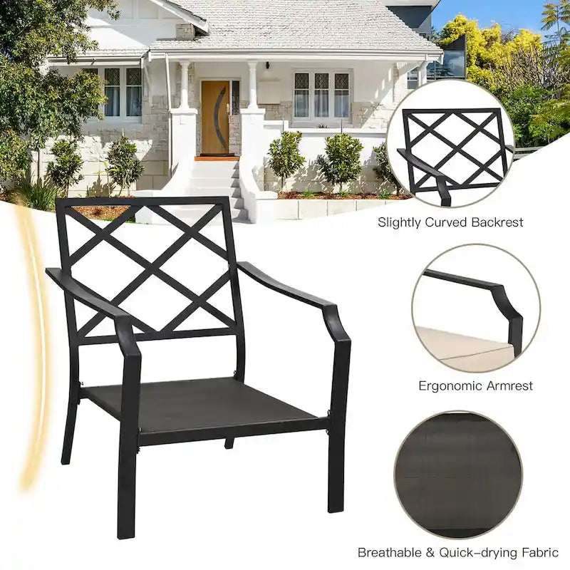 Ensemble de meubles de patio 4 pièces avec coussin pour canapé, causeuse, sectionnel, jardin, terrasse – 54 x 33 x 34