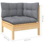 vidaXL Salon de jardin 10 pièces en pin massif avec coussins multicolores - 25 x 25 x 24.6