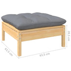 vidaXL Salon de jardin 10 pièces en pin massif avec coussins multicolores - 25 x 25 x 24.6