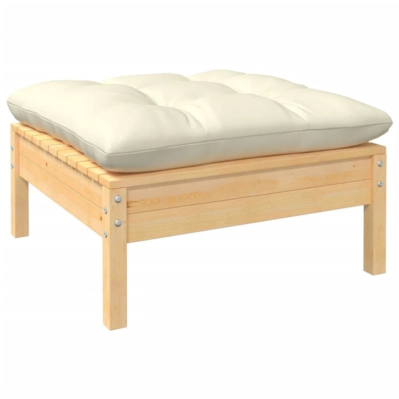vidaXL Salon de jardin 10 pièces en pin massif avec coussins multicolores - 25 x 25 x 24.6