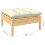 vidaXL Salon de jardin 10 pièces en pin massif avec coussins multicolores - 25 x 25 x 24.6