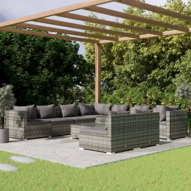 vidaXL Salon de jardin modulaire d'extérieur en résine tressée - 70 x 70 x 60,5 cm