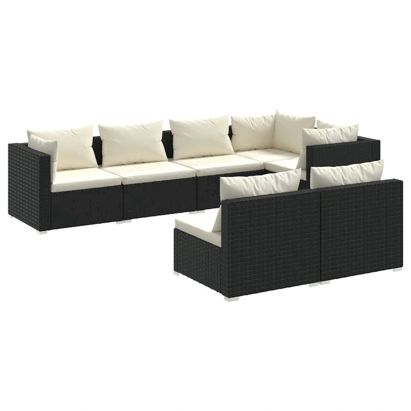 vidaXL Salon de jardin modulaire d'extérieur en résine tressée - 70 x 70 x 60,5 cm