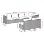 vidaXL Salon de jardin modulaire d'extérieur en résine tressée - 70 x 70 x 60,5 cm