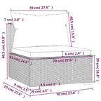 vidaXL Salon de jardin modulaire d'extérieur en résine tressée - 70 x 70 x 60,5 cm