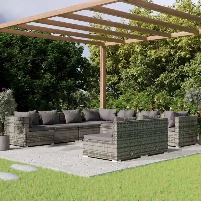 vidaXL Salon de jardin modulaire d'extérieur en résine tressée - 70 x 70 x 60,5 cm