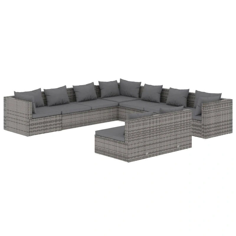 vidaXL Salon de jardin modulaire d'extérieur en résine tressée - 70 x 70 x 60,5 cm