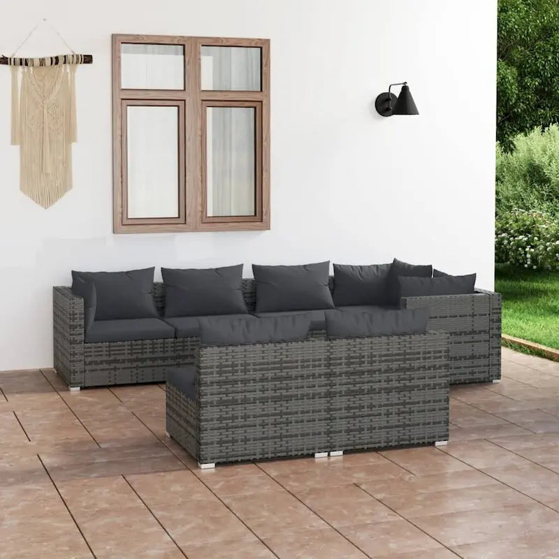 vidaXL Salon de jardin modulaire d'extérieur en résine tressée - 70 x 70 x 60,5 cm