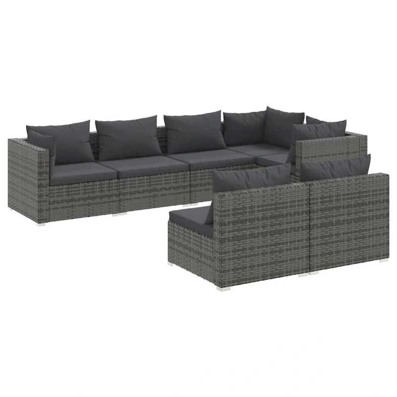 vidaXL Salon de jardin modulaire d'extérieur en résine tressée - 70 x 70 x 60,5 cm