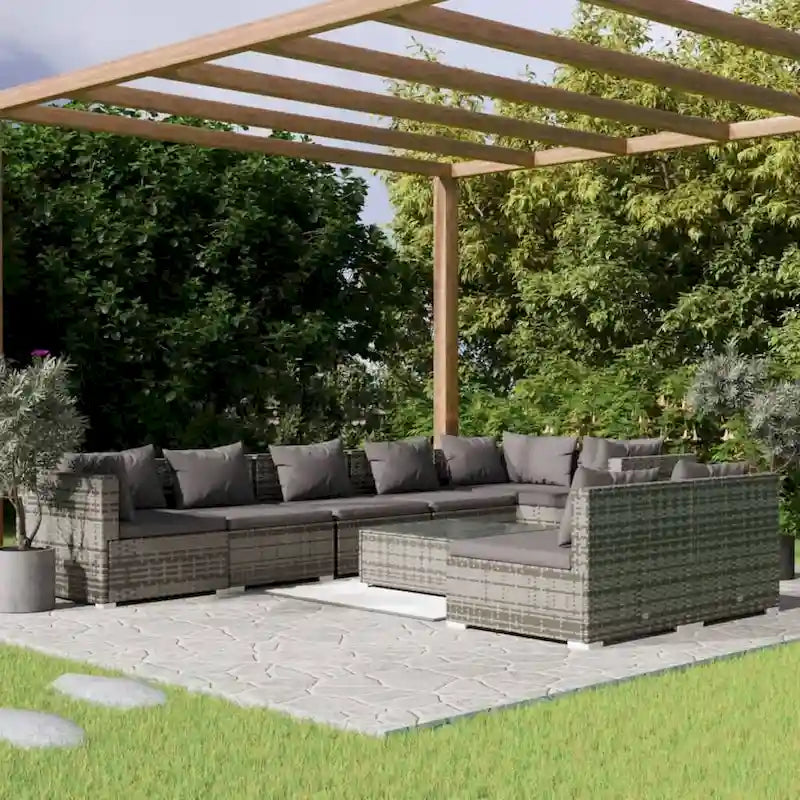 vidaXL Salon de jardin modulaire d'extérieur en résine tressée - 70 x 70 x 60,5 cm